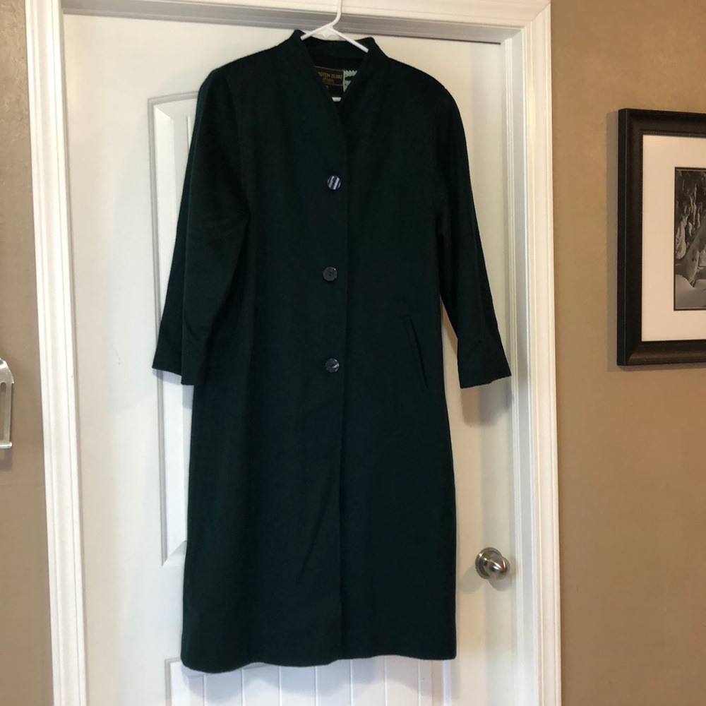 Kristen Blake size 10 petite dark green wool coat